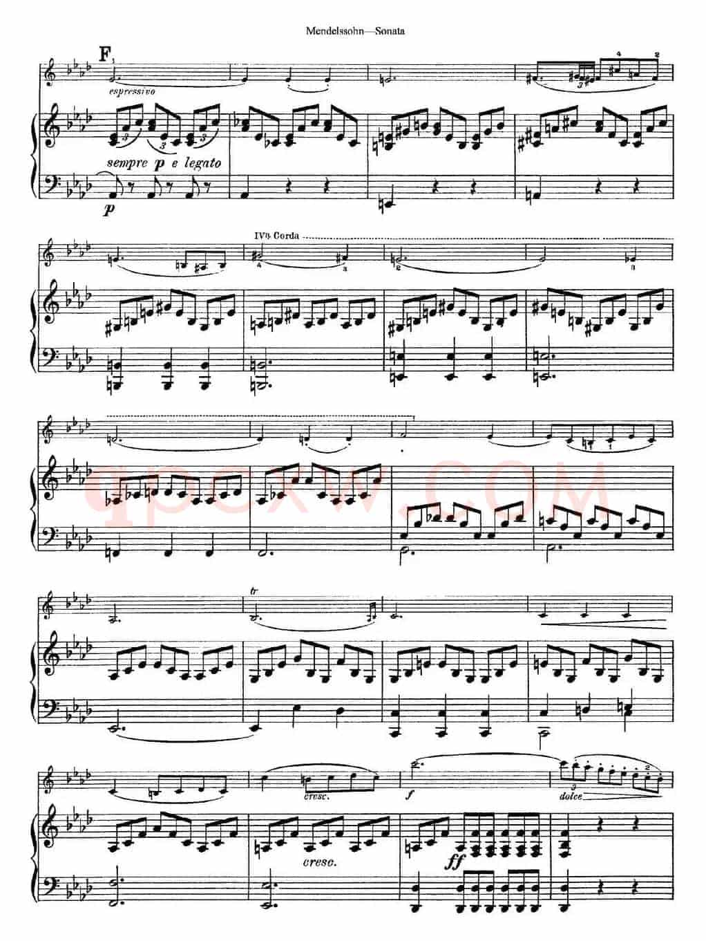 Mendelssohn Violin Sonata（小提琴+钢琴伴奏）