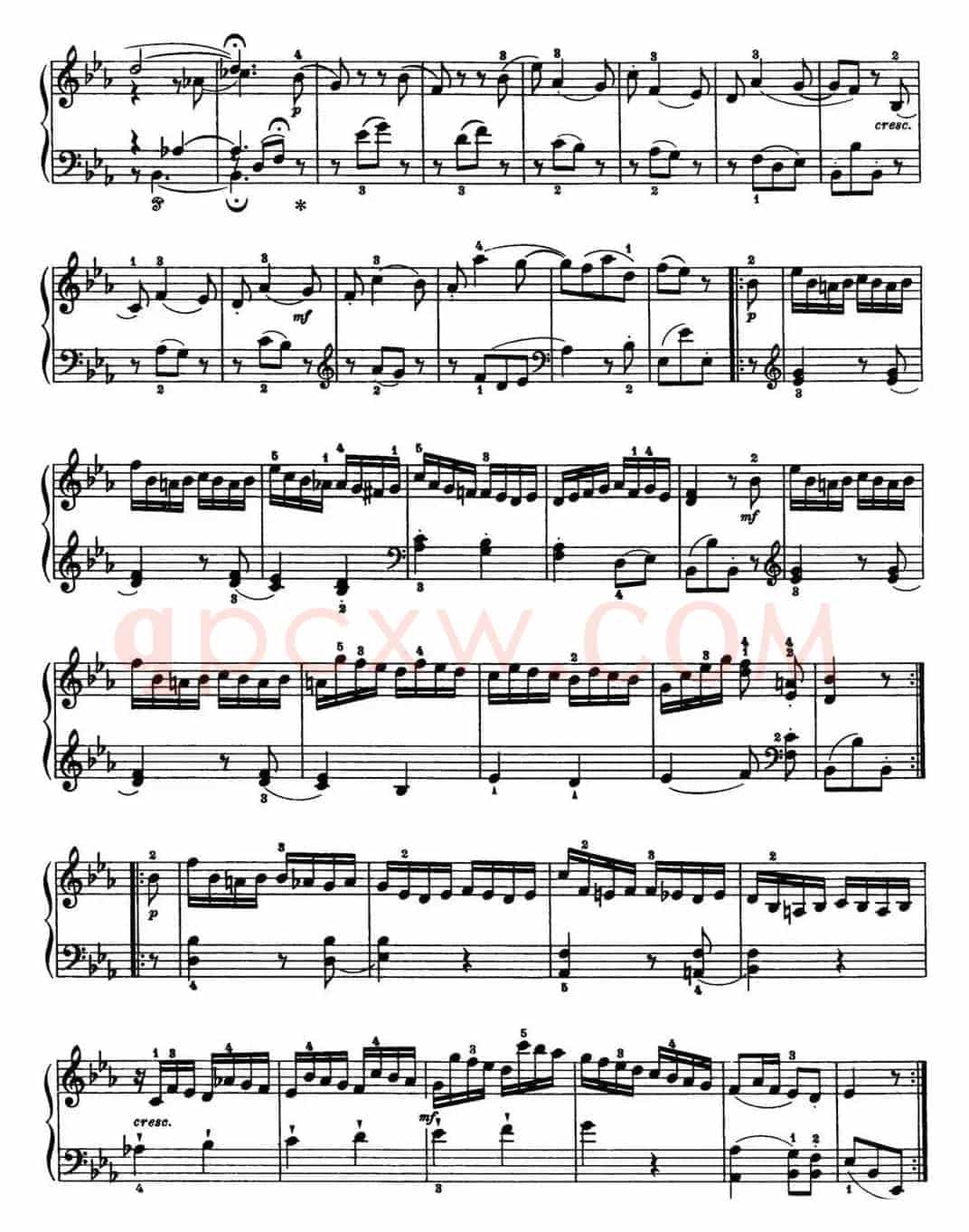 海顿 钢琴奏鸣曲 Hob XVI 28 in E-flat major