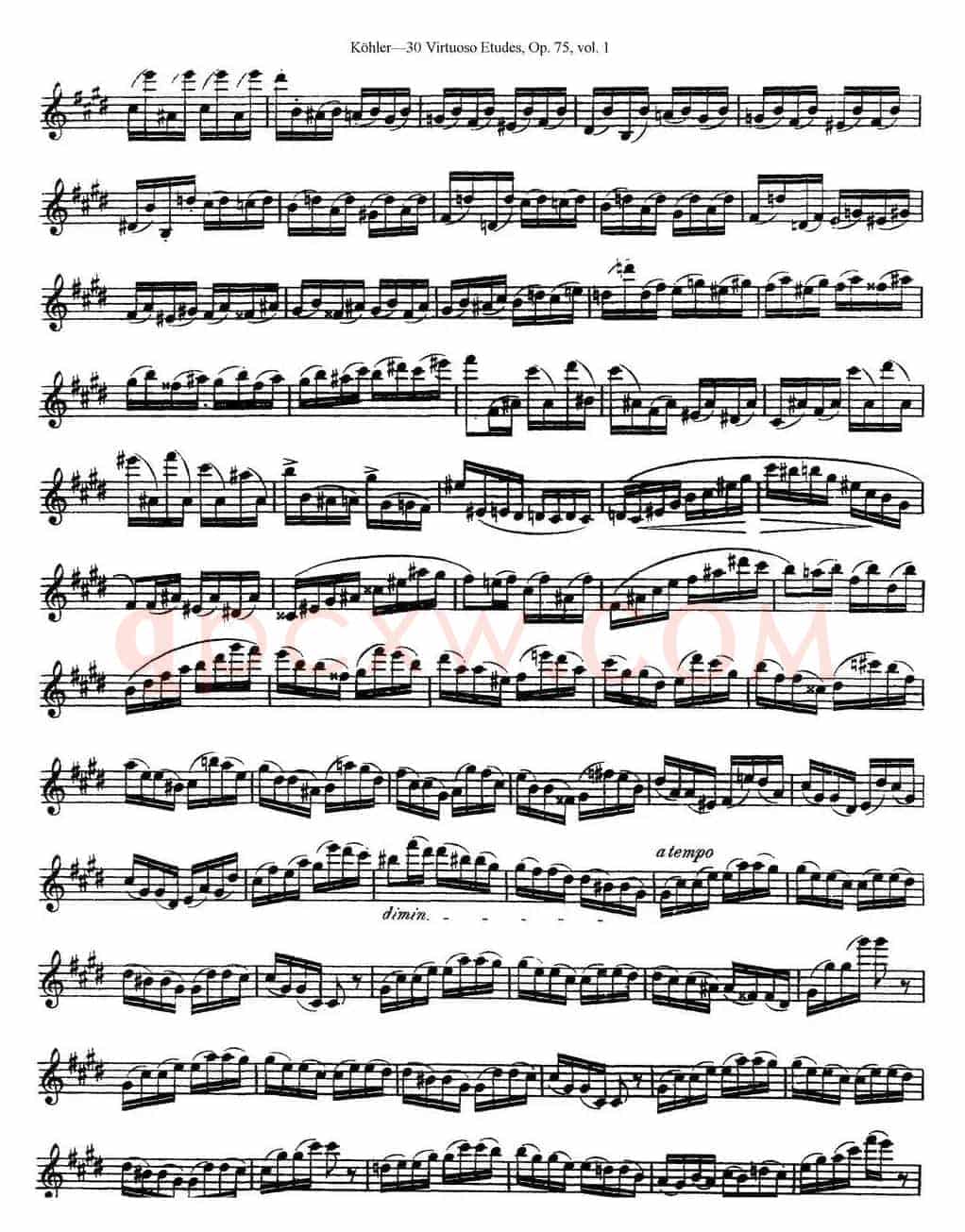 柯勒30首高级长笛练习曲作品75号（NO.8）