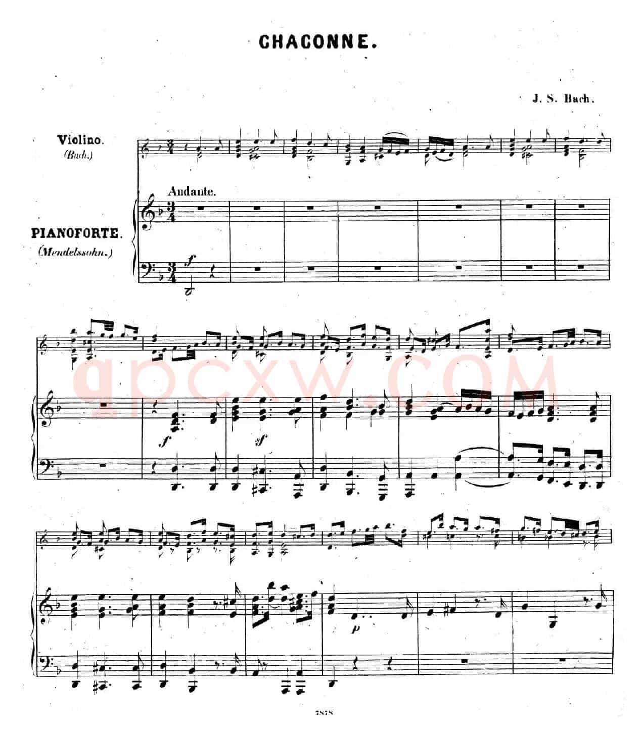 CHACONNE（恰空舞曲）（门德尔松改编版）
