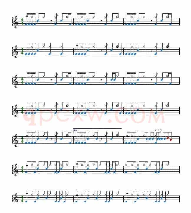 爵士鼓谱：Linkin Park - In the end