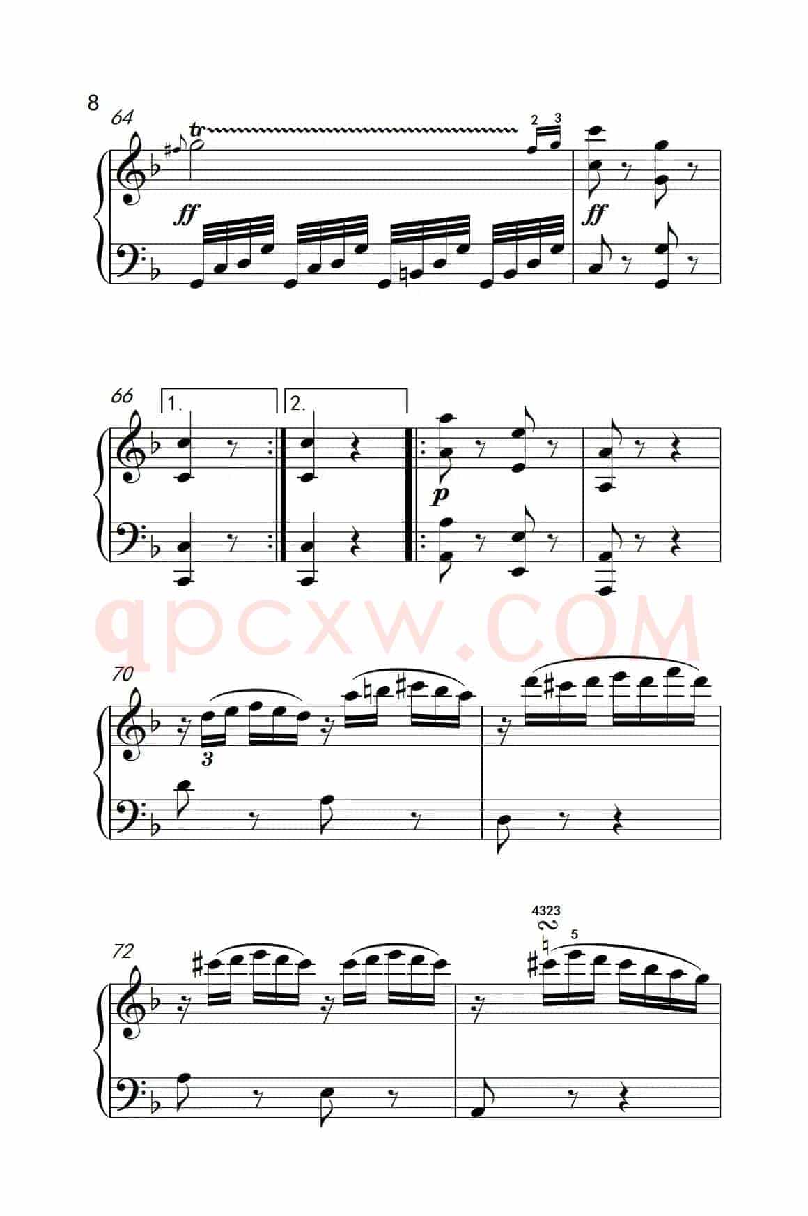 奏鸣曲 Opus 10 Nr.2 第一乐章（贝多芬奏鸣曲集 2）
