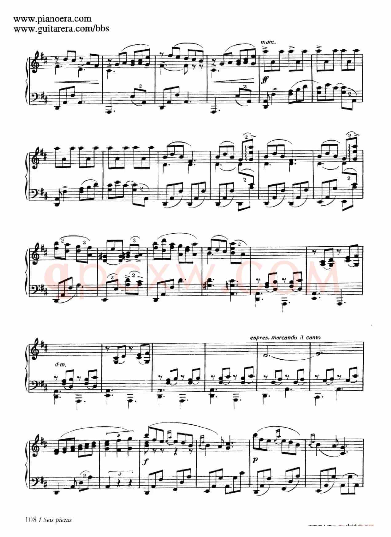 Six Pieces on Spanish Folksongs H.125(6首西班牙民谣小品·7. 踏步舞曲 Zapateado)
