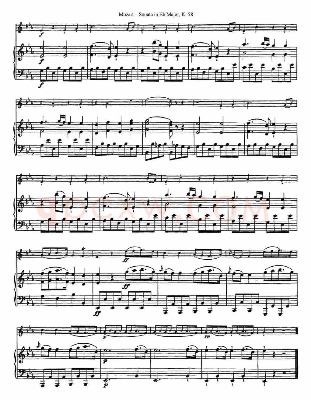 Violin Sonata in Eb Major K.58（小提琴+钢琴伴奏）