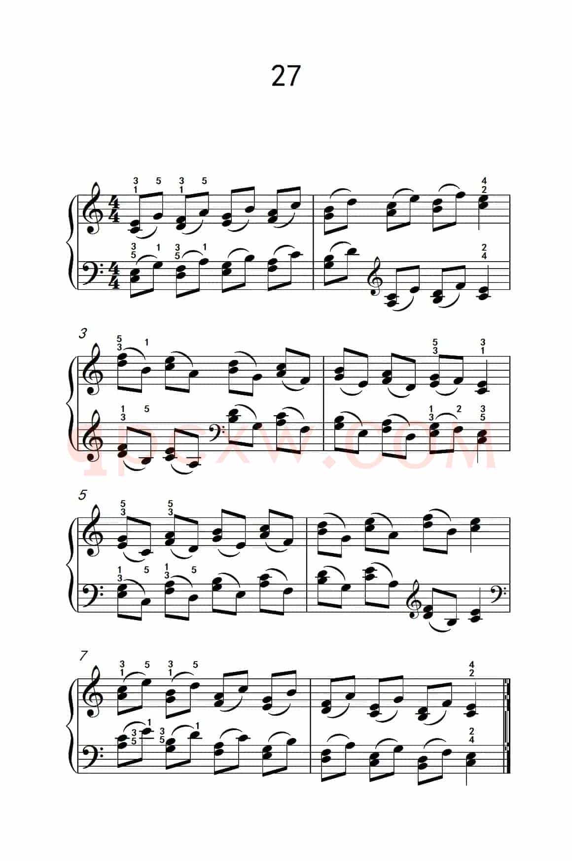 双音练习 27（儿童钢琴手指练习 2）