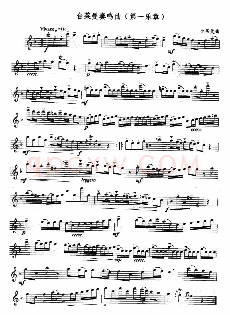 苔莱曼奏鸣曲（第一乐章）
