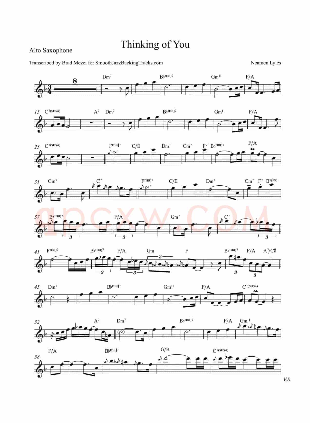 Thinking of You（中音萨克斯）