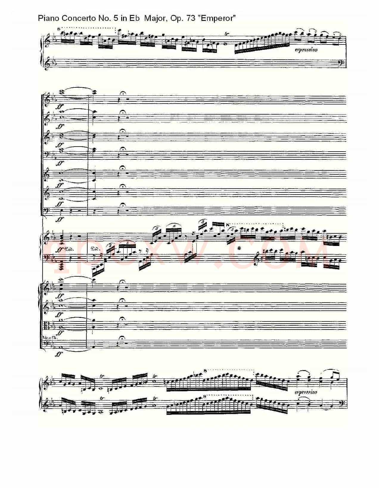 Eb大调钢琴第五协奏曲 Op.73“皇帝” 第一乐章（一）