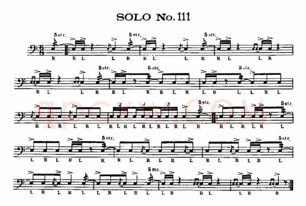美国军鼓 SOLO No.111-115（爵士鼓谱）