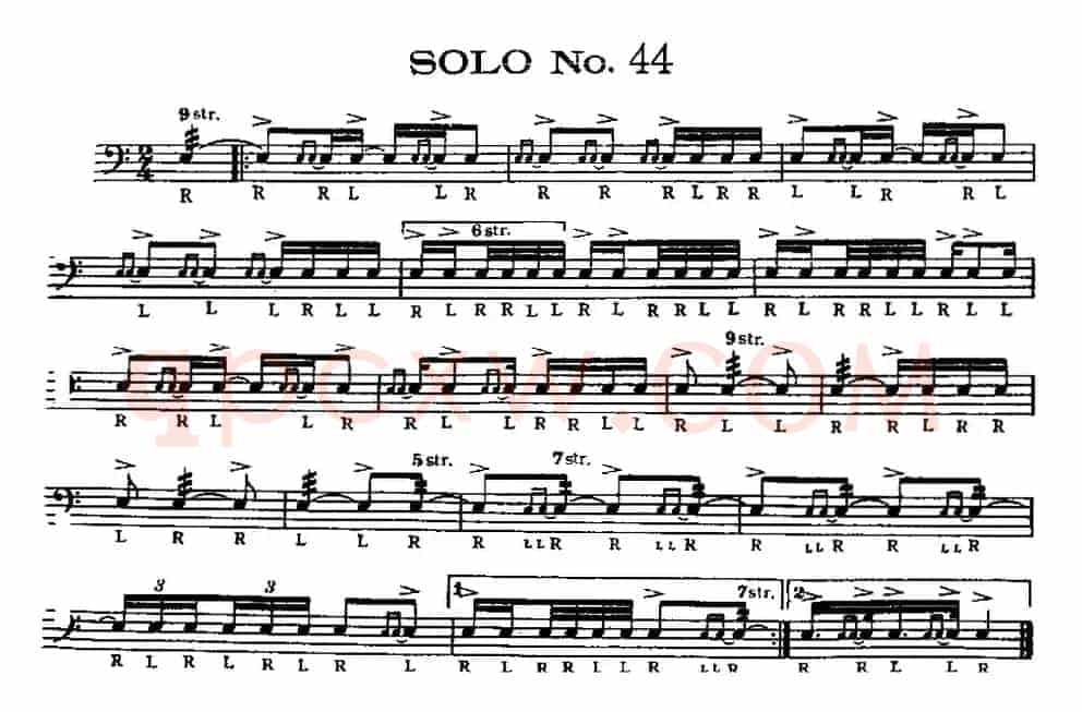 美国军鼓 SOLO No.41-45（爵士鼓谱）