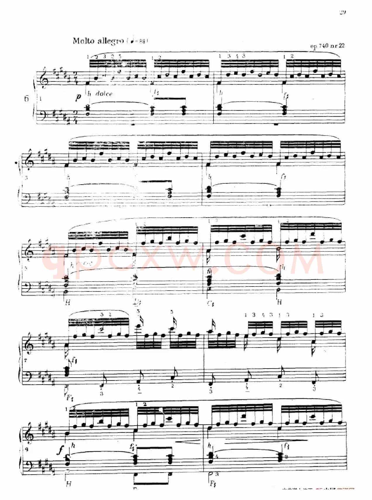 《车尔尼手风琴练习曲集》第Ⅳ册（第6首）