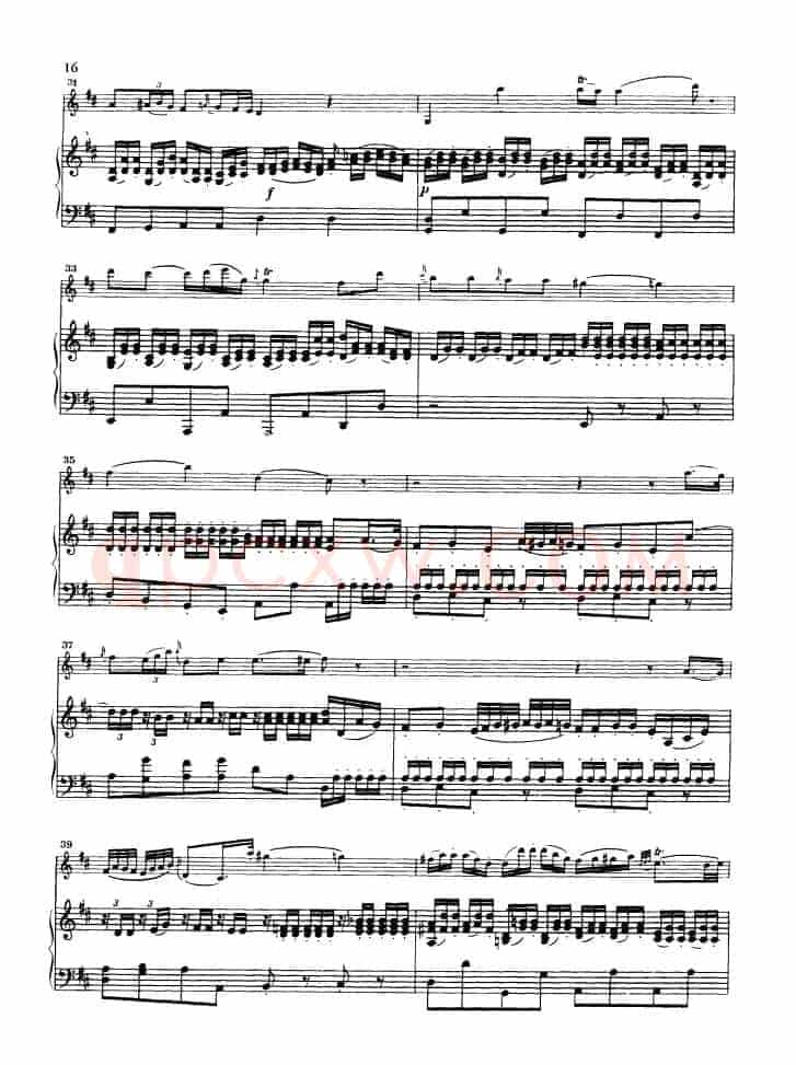 第三协奏曲第二乐章 G大调 Op.216（小提琴和钢琴）
