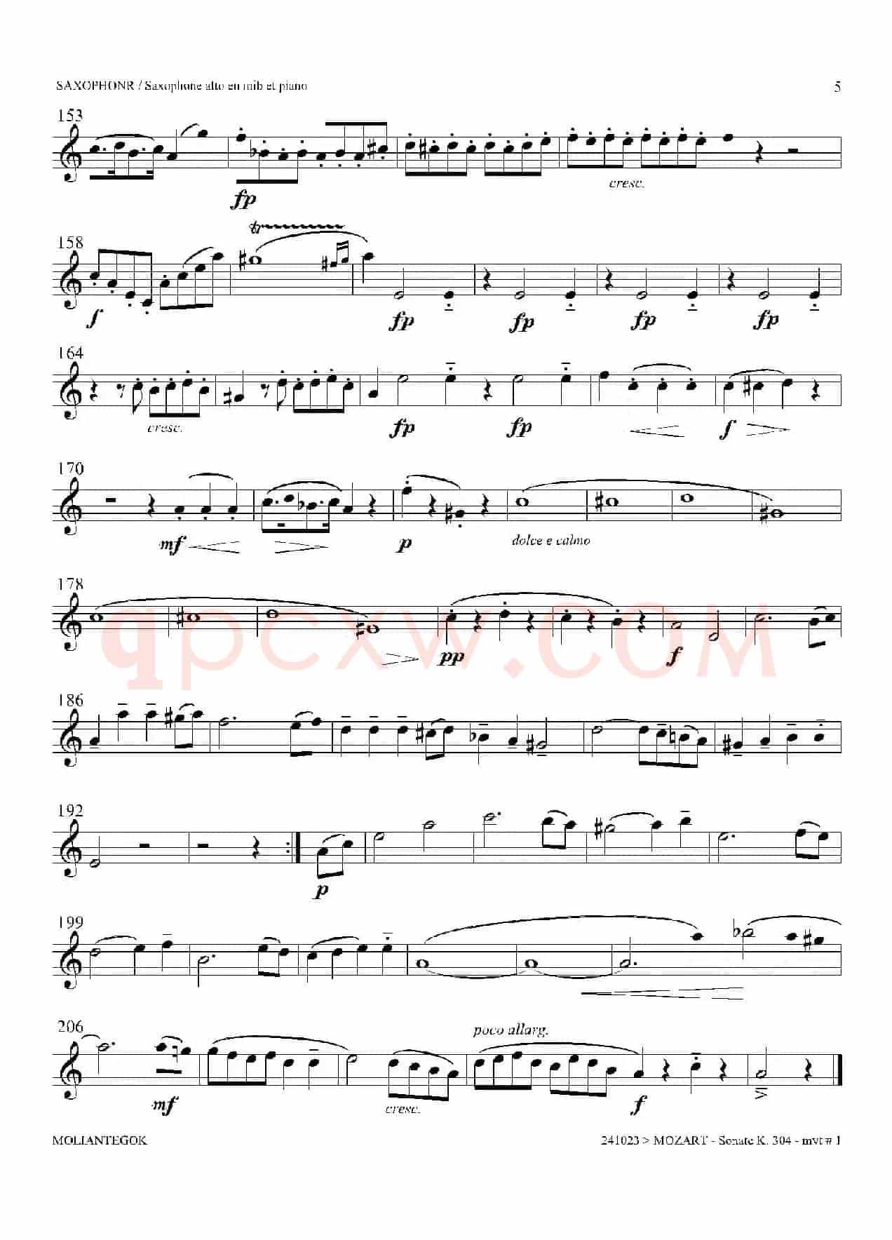 奏鸣曲 Op.304（中音萨克斯）