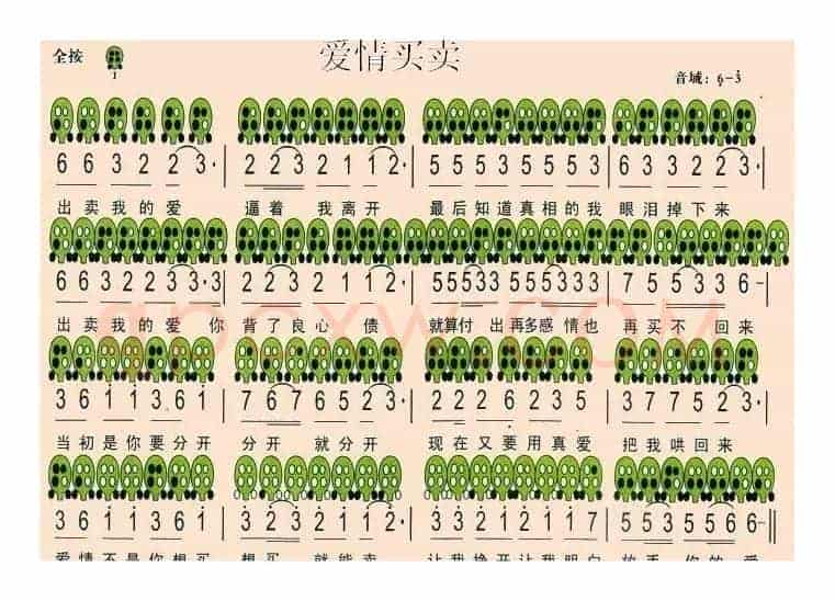 爱情买卖（六孔陶笛谱）