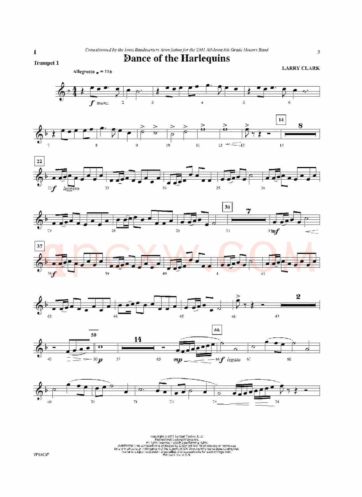 Dance of Harlequins(小号1分谱)