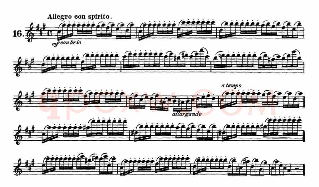 柯勒30首高级长笛练习曲作品75号（NO.16）