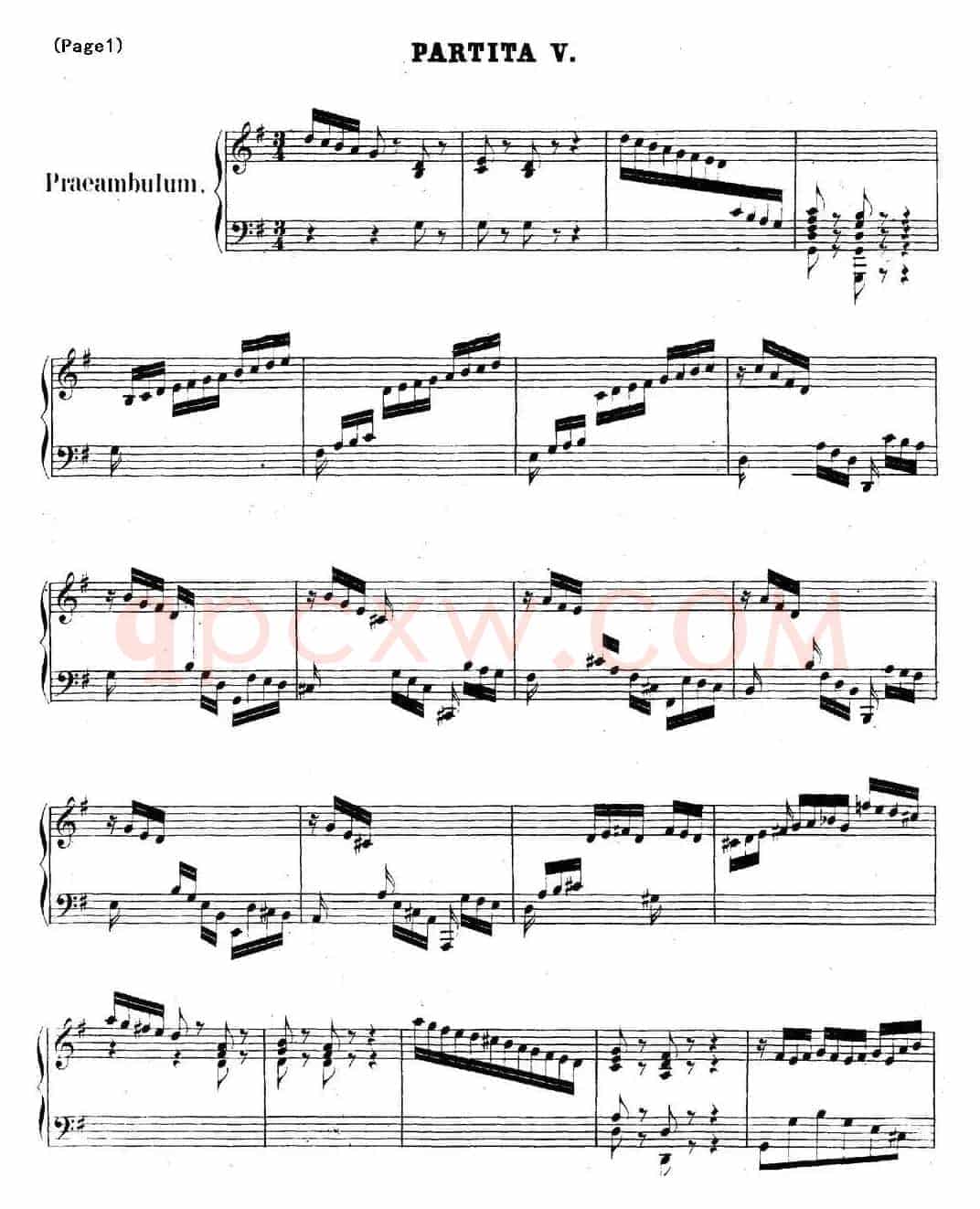 帕蒂塔6首德国组曲（No.5 G大调 巴赫 Partita G Major BWV 829）