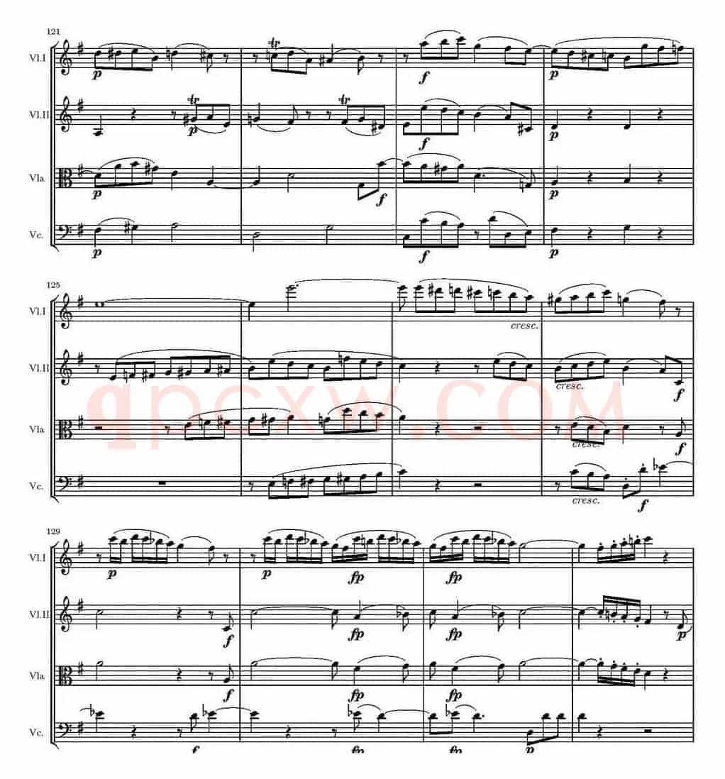 String Quartet KV.387（G大调弦乐四重奏）