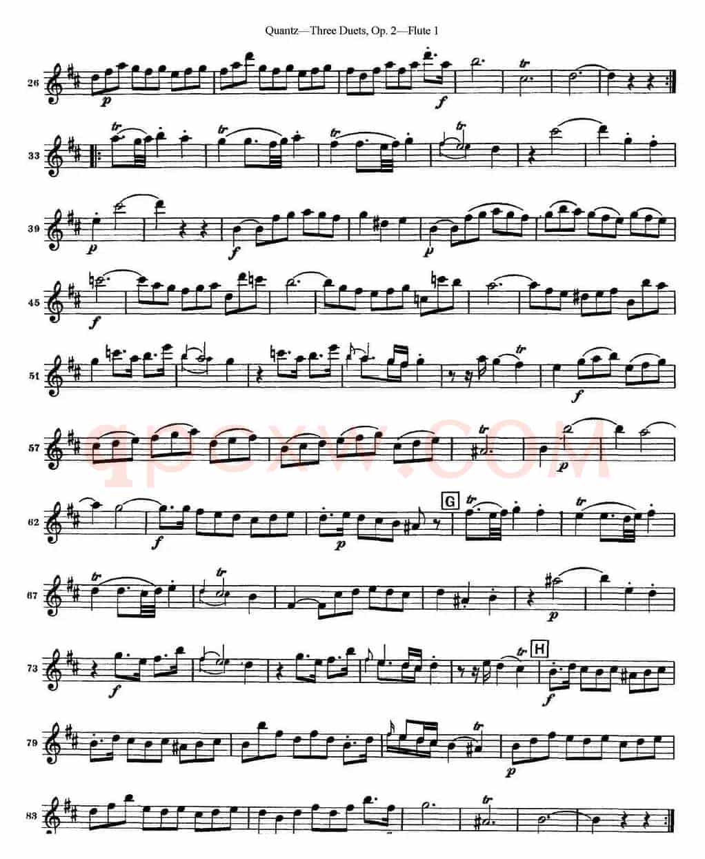 匡茨G大调长笛二重奏Op.2——Flute 1（No.3）