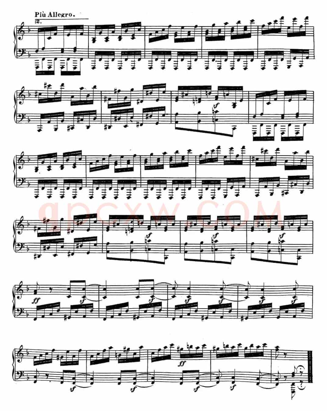 贝多芬钢琴奏鸣曲22 F大调 Op.54 F major