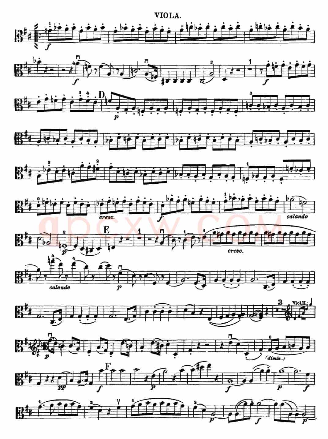 Mozart《Quartet No.20 in D Major,K.499》（Viola分谱）