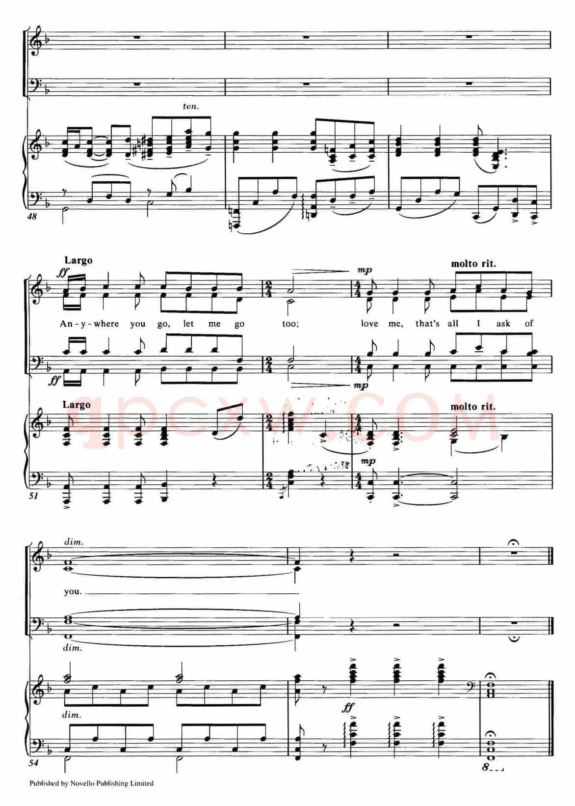 Choral Suite from The Phantom of the Opera（5 ALL I ASK OF YOU、四重奏）