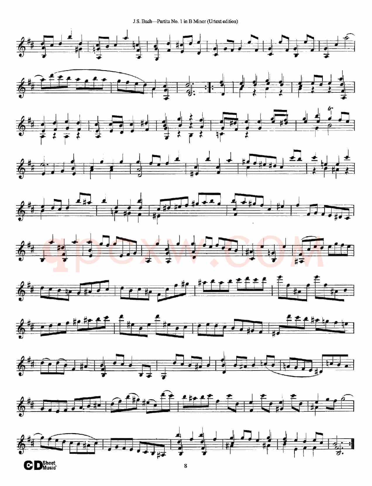 6 Violin Sonatas and Partitas 2.Partita No.1 B Minor（Urtext edition）