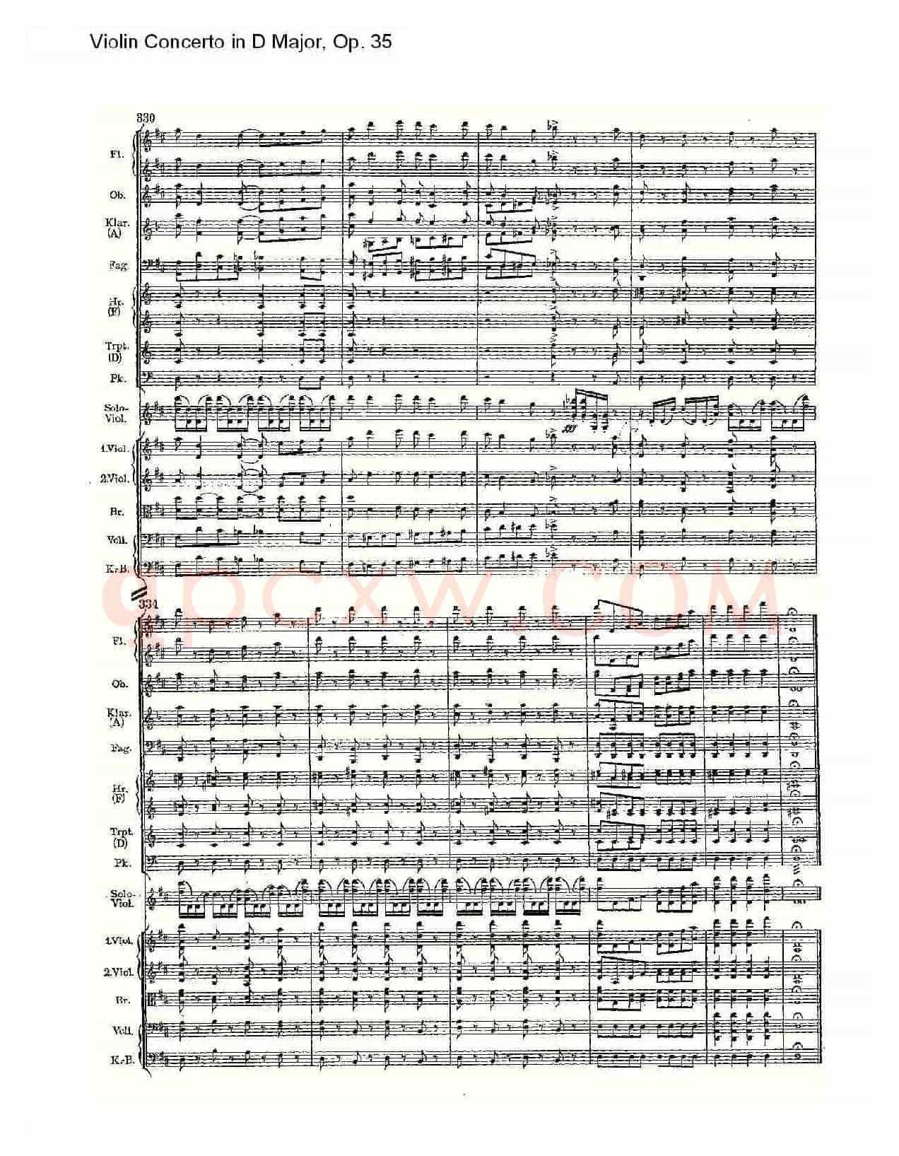 D大调小提琴协奏曲, Op.35第一乐章（二）