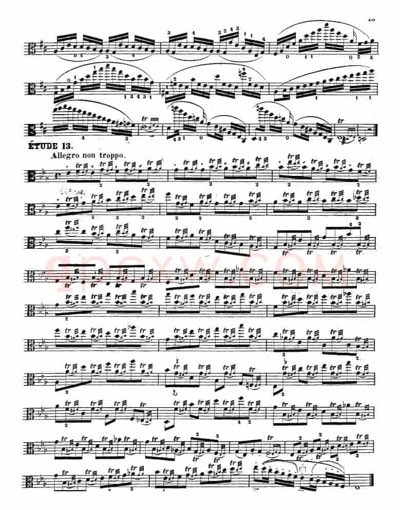 克莱采尔《中提琴练习曲40首》（ETUDE 11-13）