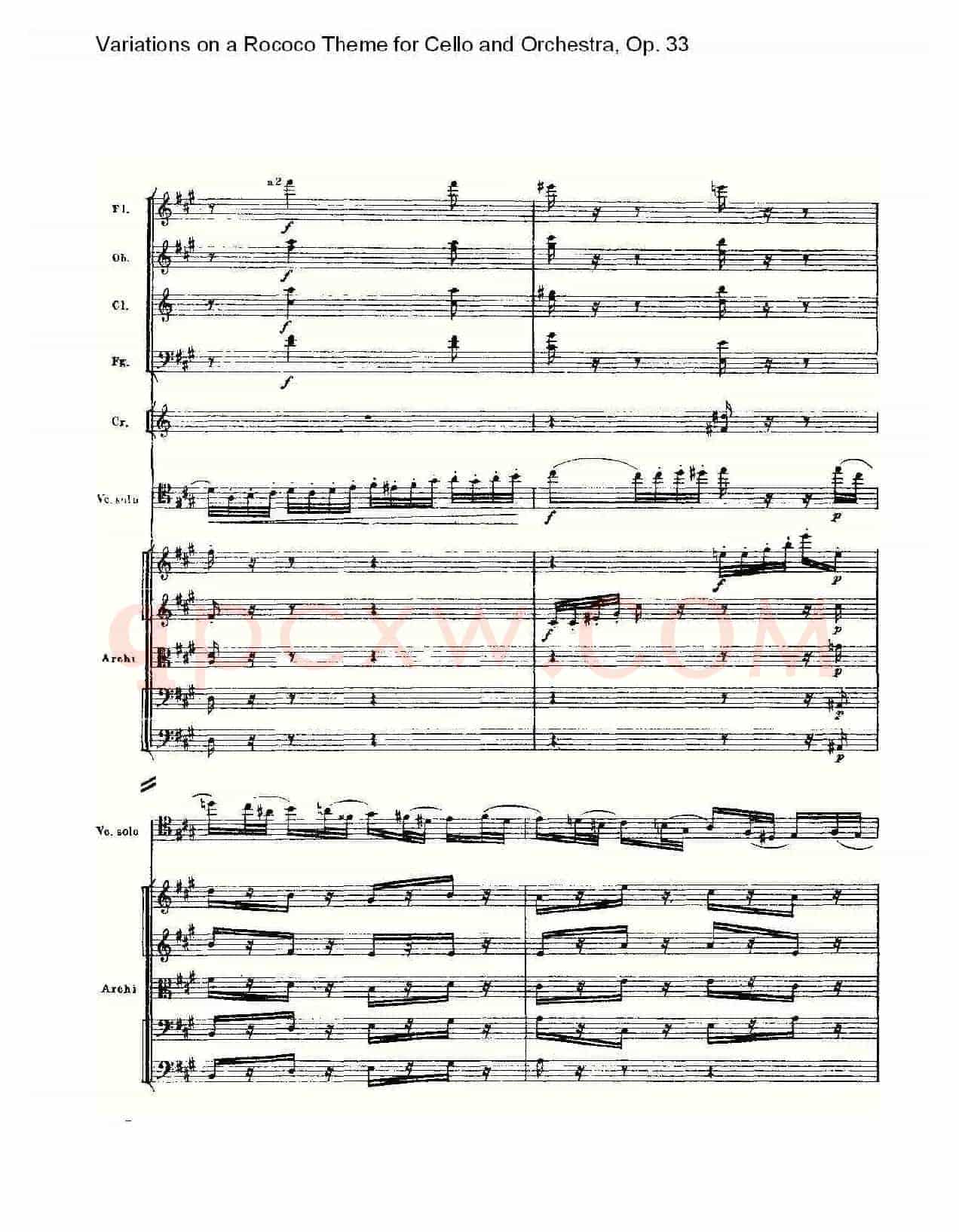 大提琴与管弦乐洛可可主题a小调变奏曲, Op.33(二)