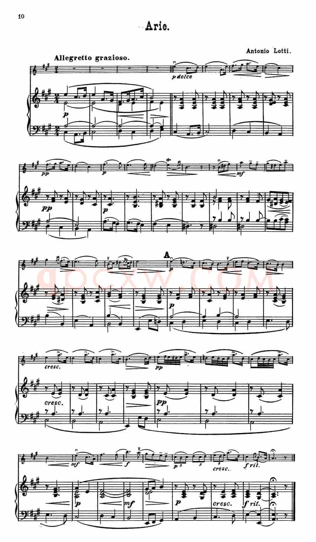 Arie.（Antonio Lotti作曲版）（小提琴+钢琴伴奏）