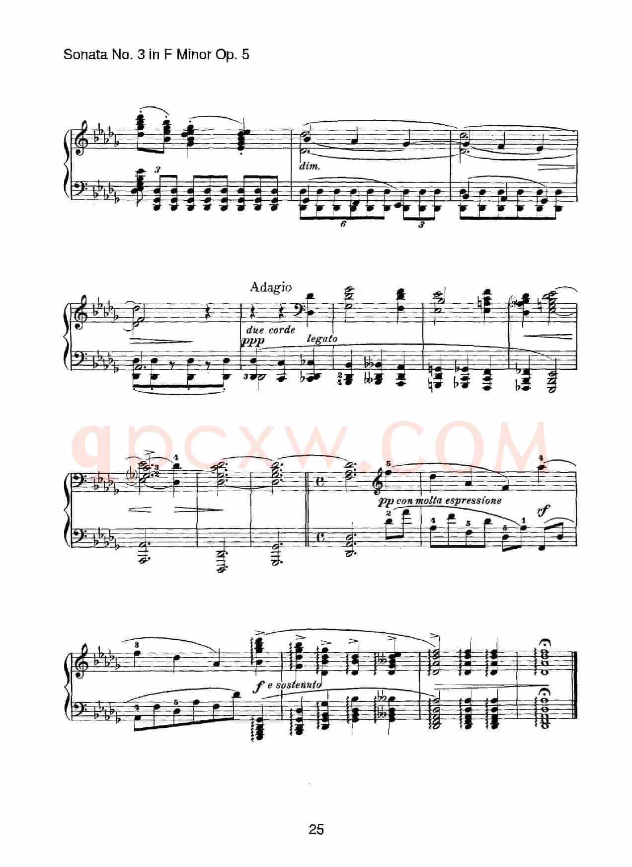 Piano Sonata No.3 in f Minor Op.5(f小调第三钢琴奏鸣曲)