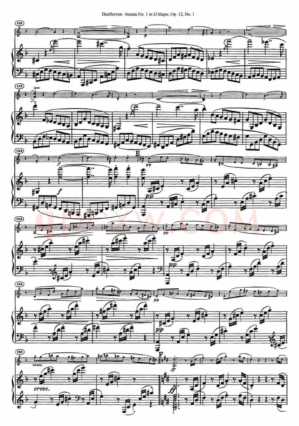Violin Sonata No.1 in D Major Op.12 No.1（小提琴+钢琴伴奏）
