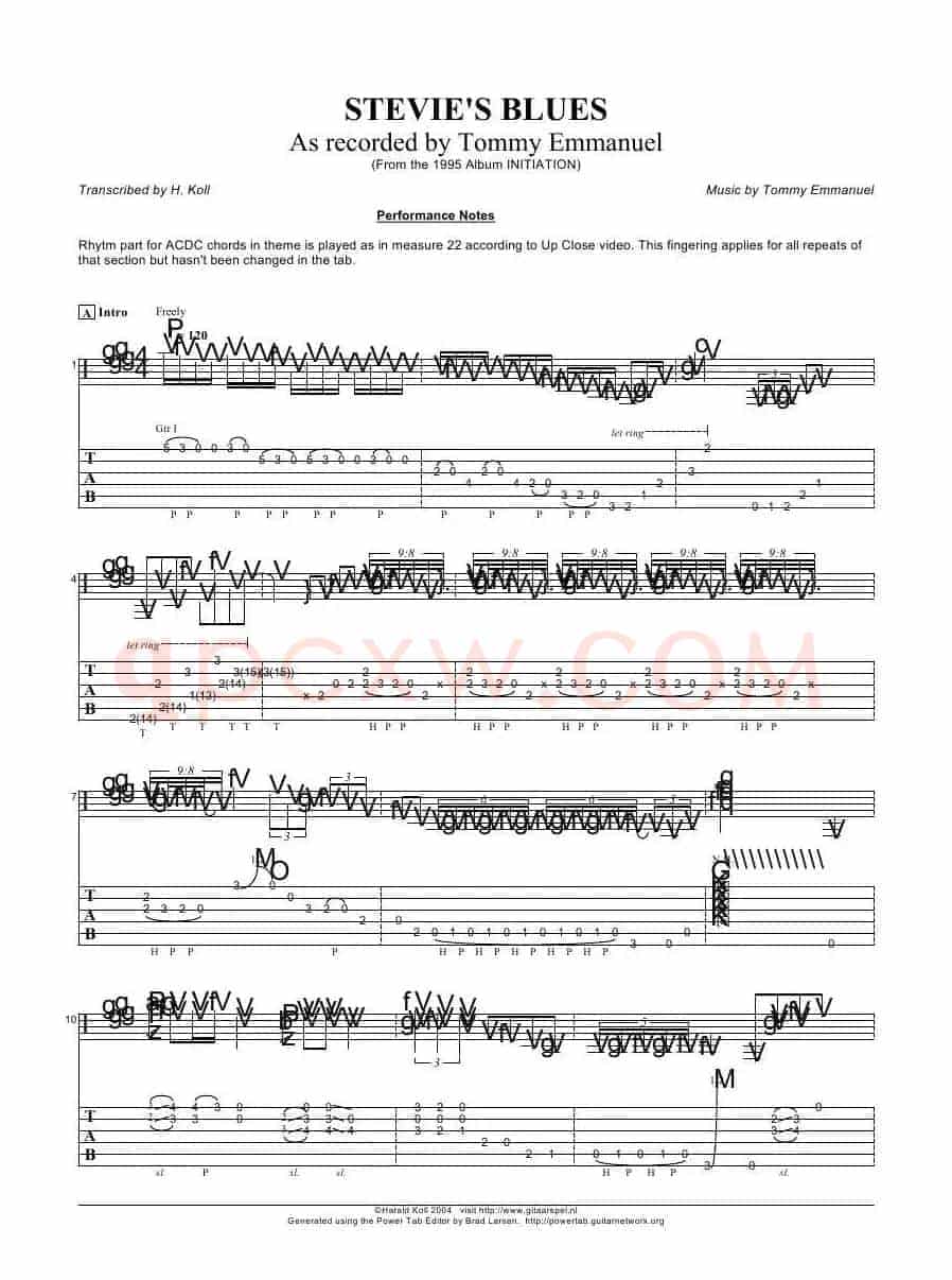 tommy emmanuel：stevies blues（指弹吉它）