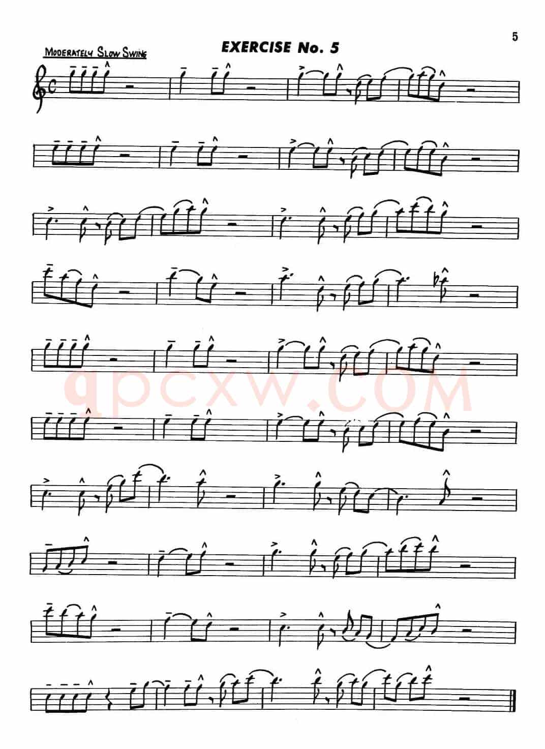 Basic Jazz Conception for saxophone（EXERCISE No.5）