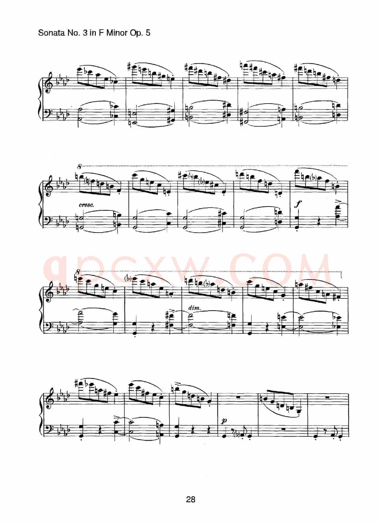 Piano Sonata No.3 in f Minor Op.5(f小调第三钢琴奏鸣曲)