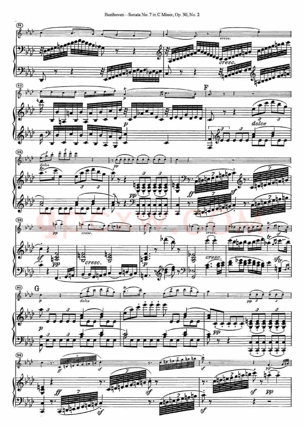 Violin Sonata No.7 in C Minor Op.30 No.2（小提琴+钢琴伴奏）