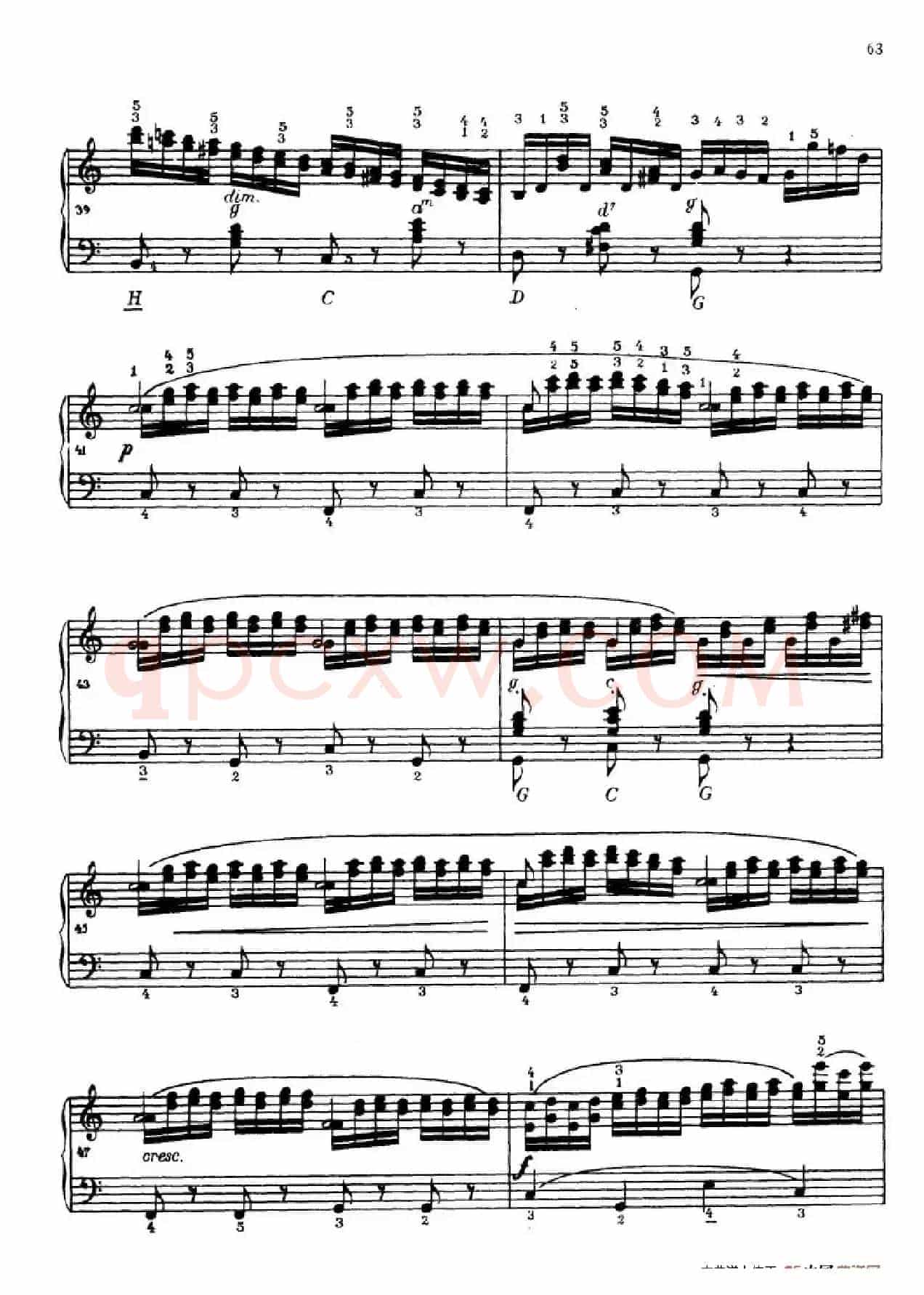 《车尔尼手风琴练习曲集》第Ⅳ册（第12首）