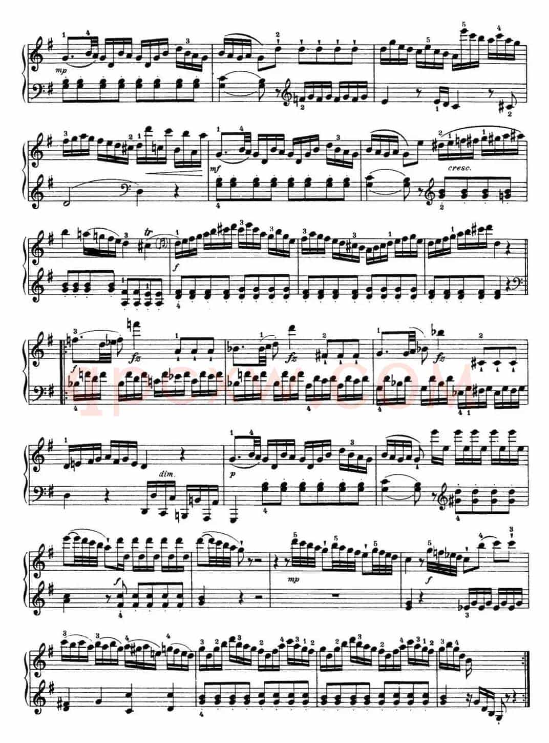 海顿 钢琴奏鸣曲 Hob XVI 40 in G major