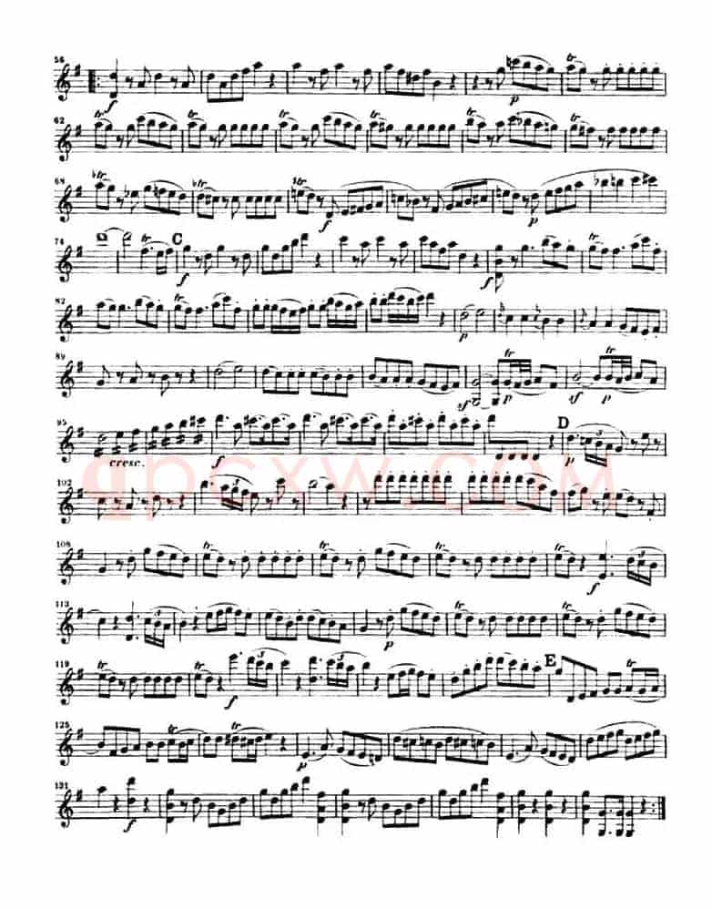 G大调弦乐小夜曲四重奏 K.525（第一小提琴分谱）