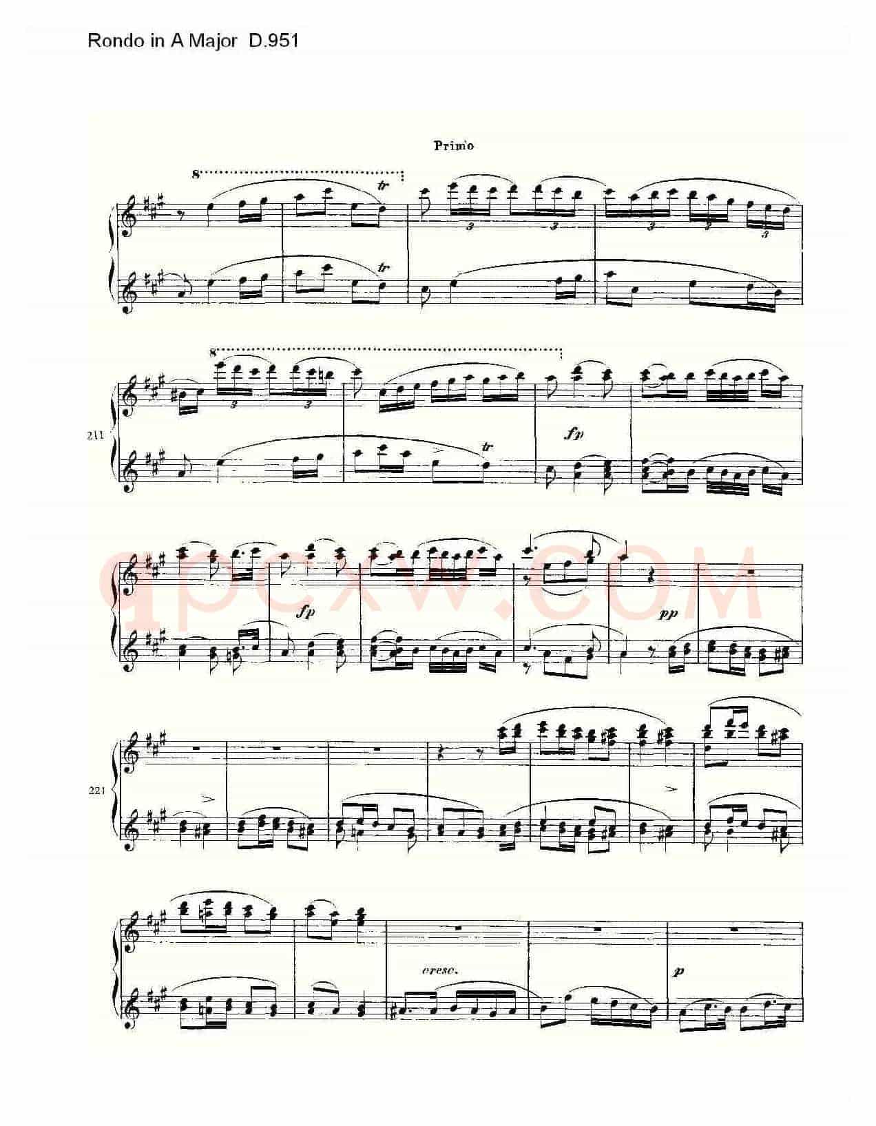 Rondo in A Major D.951(A大调回旋曲D.951)