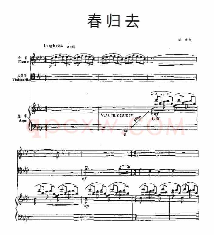春归去（长笛、大提琴、竖琴三重奏）