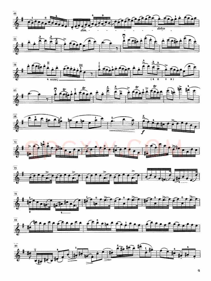 罗德第八协奏曲 E小调（Op.13，No.8） （小提琴分谱）