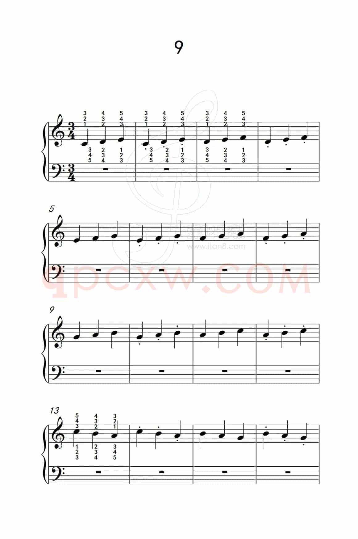 跳音练习 9（儿童钢琴手指练习 2）