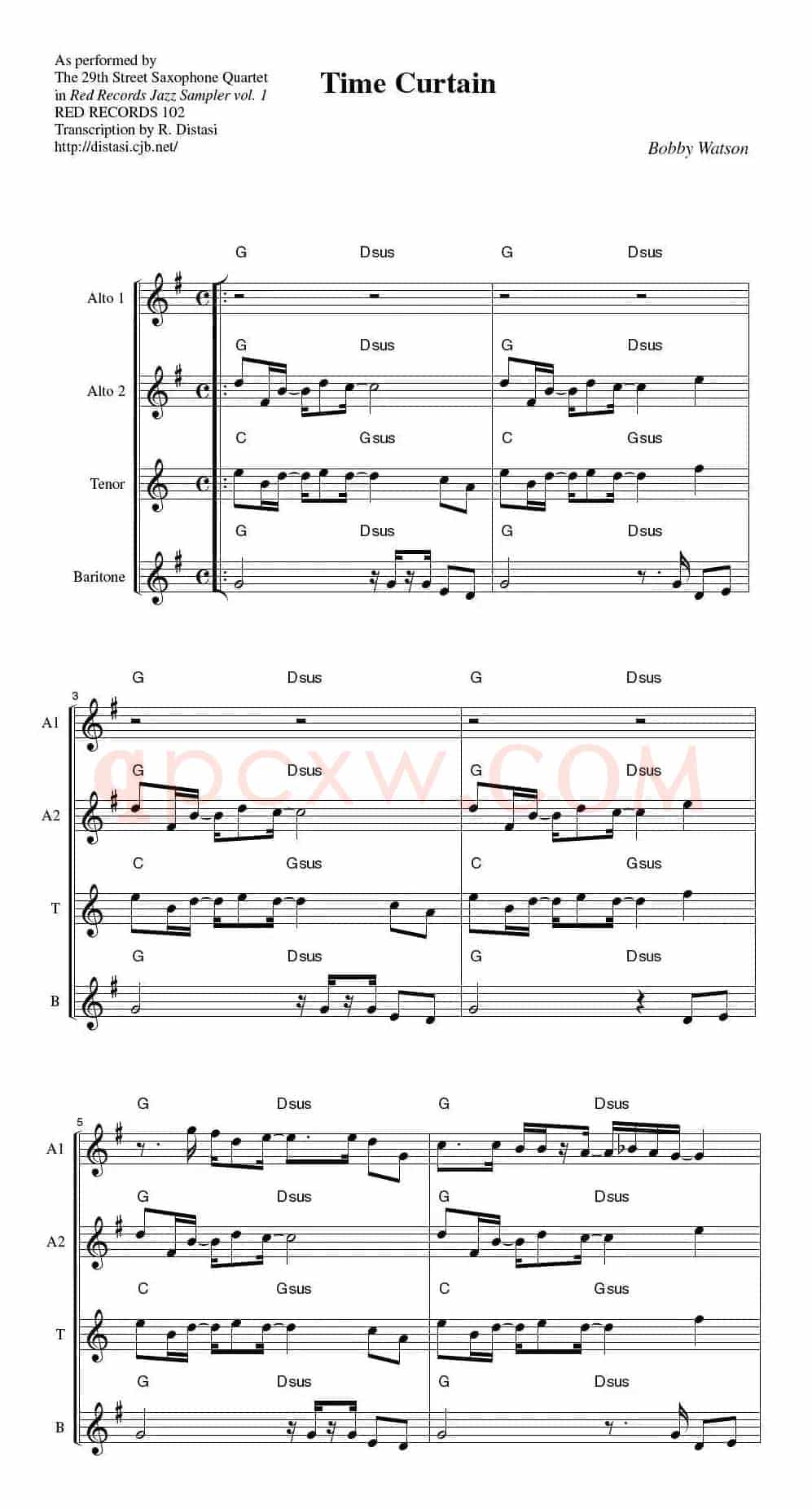 29th Street Saxophone Quartet - Time curtain（四重奏）