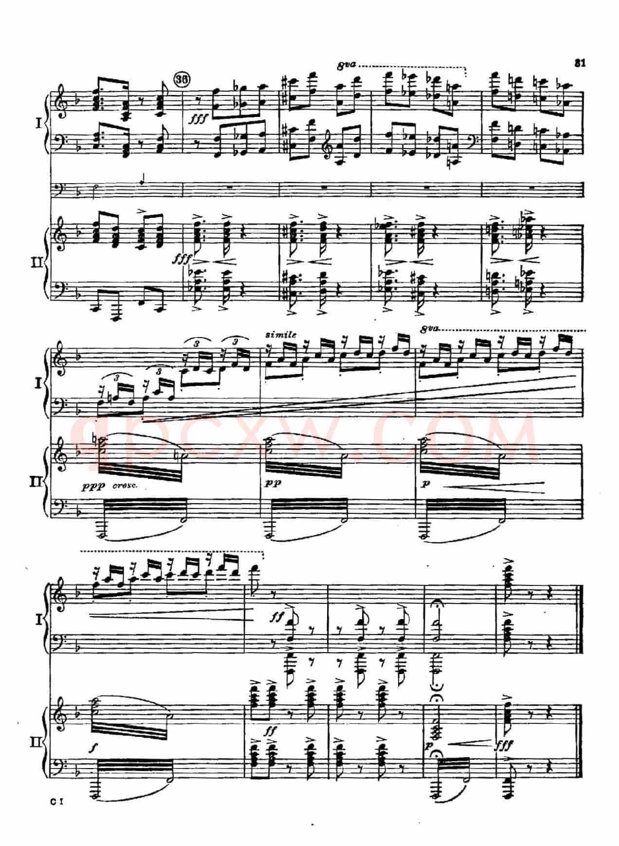 F大调爵士钢琴协奏曲（美版双钢琴原谱 P31—40）