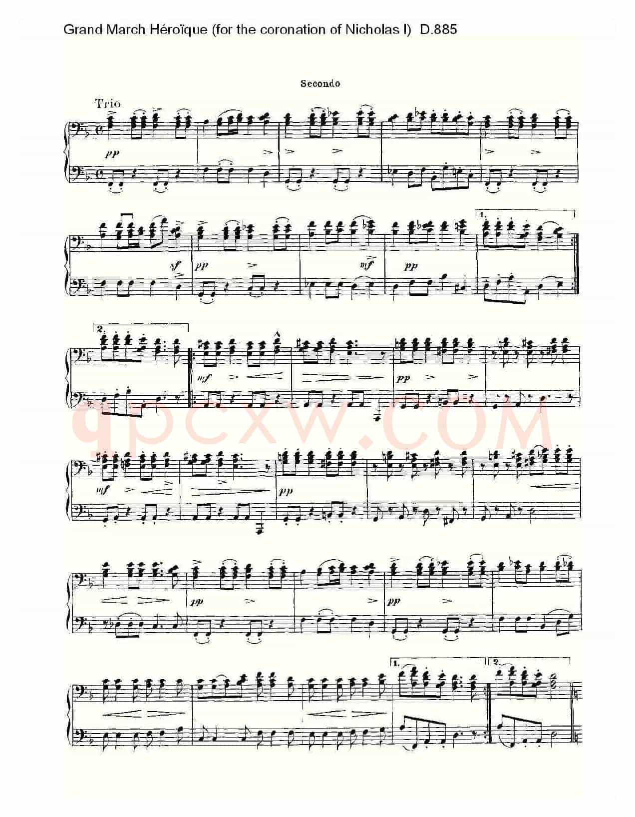 豪华进行曲（为尼古拉斯一世加冕礼而作)D.88）