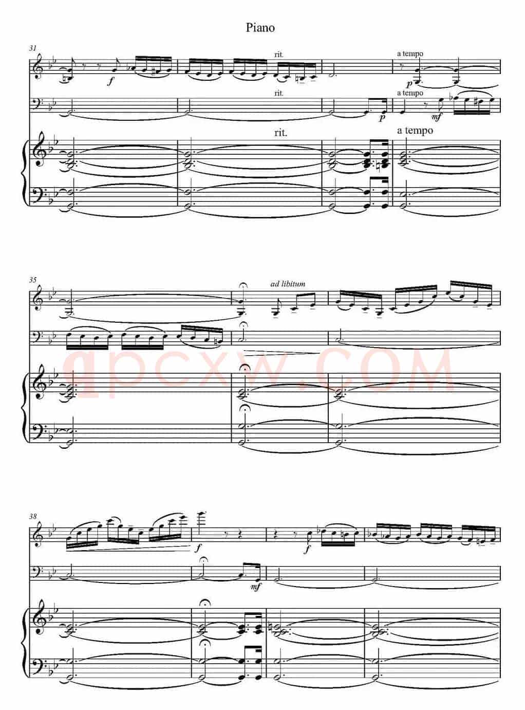 Adagio（小提琴+大提琴+钢琴伴奏、T.Albinoni作曲版）