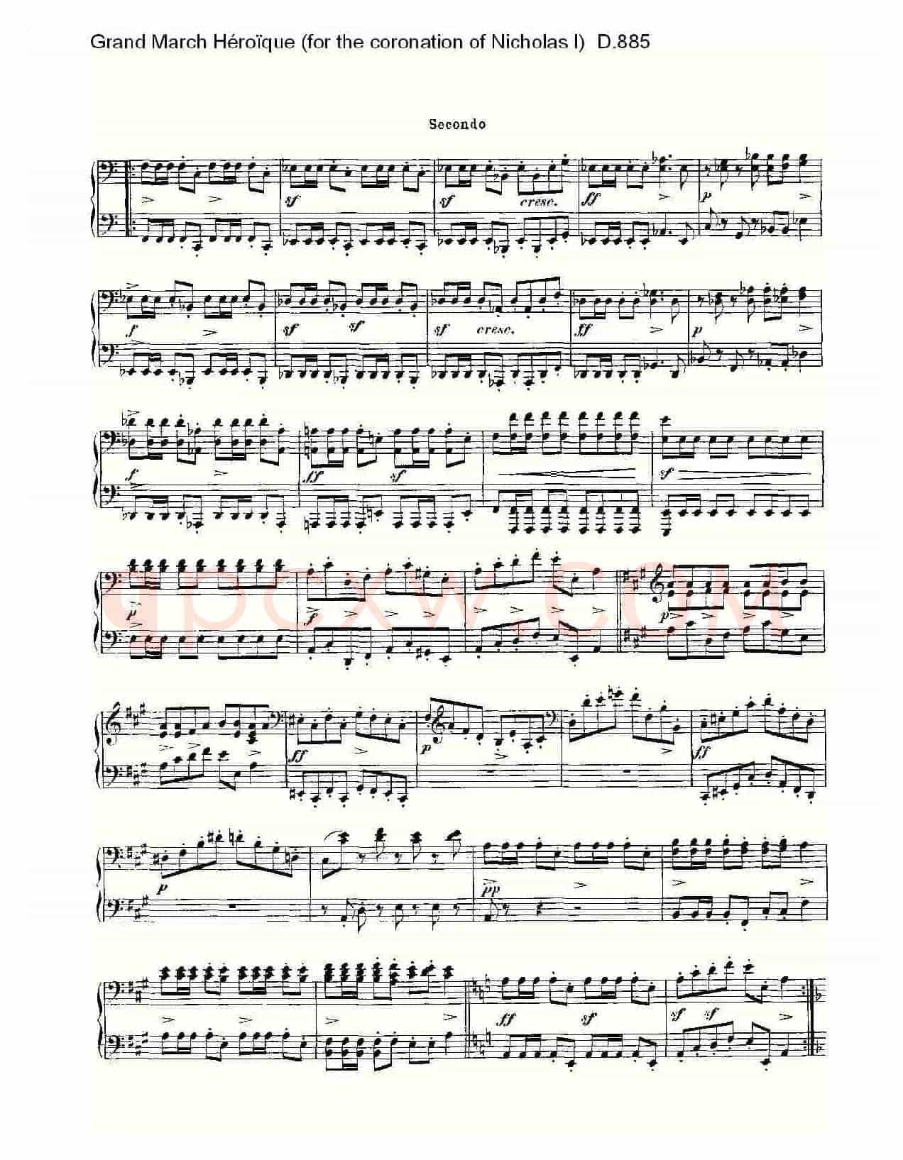 豪华进行曲（为尼古拉斯一世加冕礼而作)D.88）
