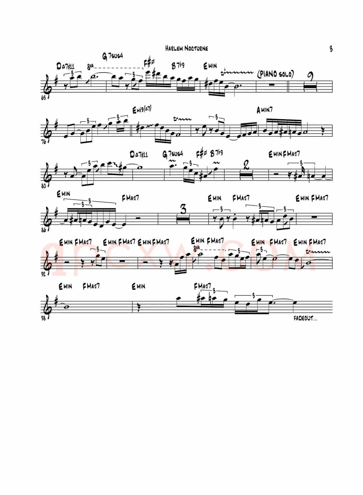 Harlem Nocturne（中音萨克斯）